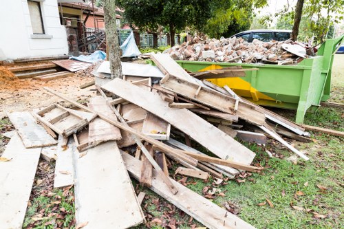 Domestic skip hire container in Highbury residential area