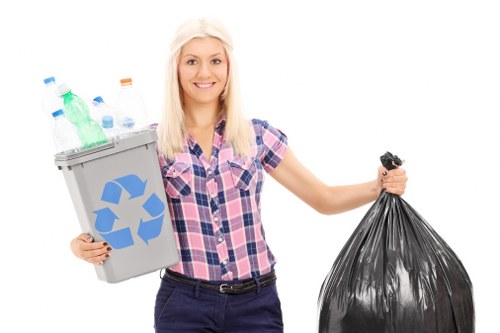 Various types of construction waste materials
