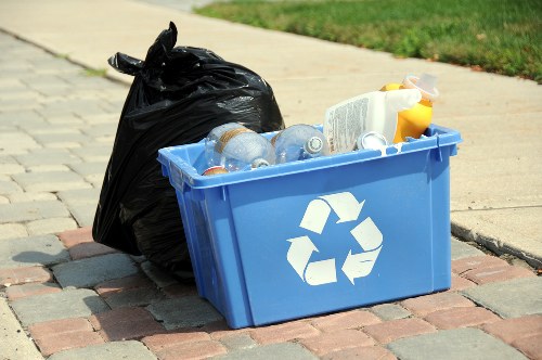Recycling process for waste from enclosed skips