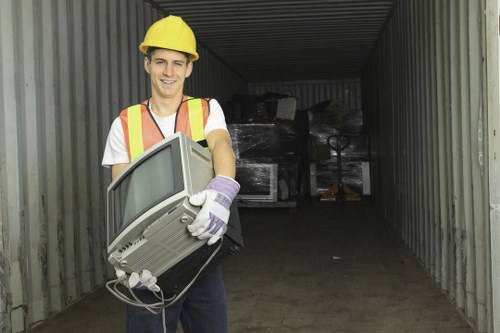 Customer using skip hire service